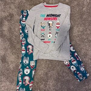 Cat & Jack Kids Dog Print Holiday Pajama Set Size M